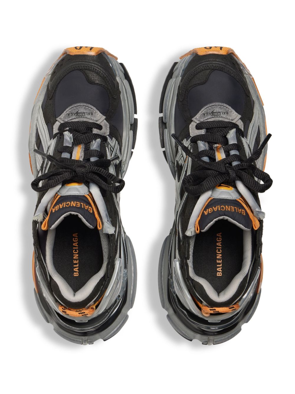 Ba1en*iaga Dupes Runner distressed panelled sneakers - Cola