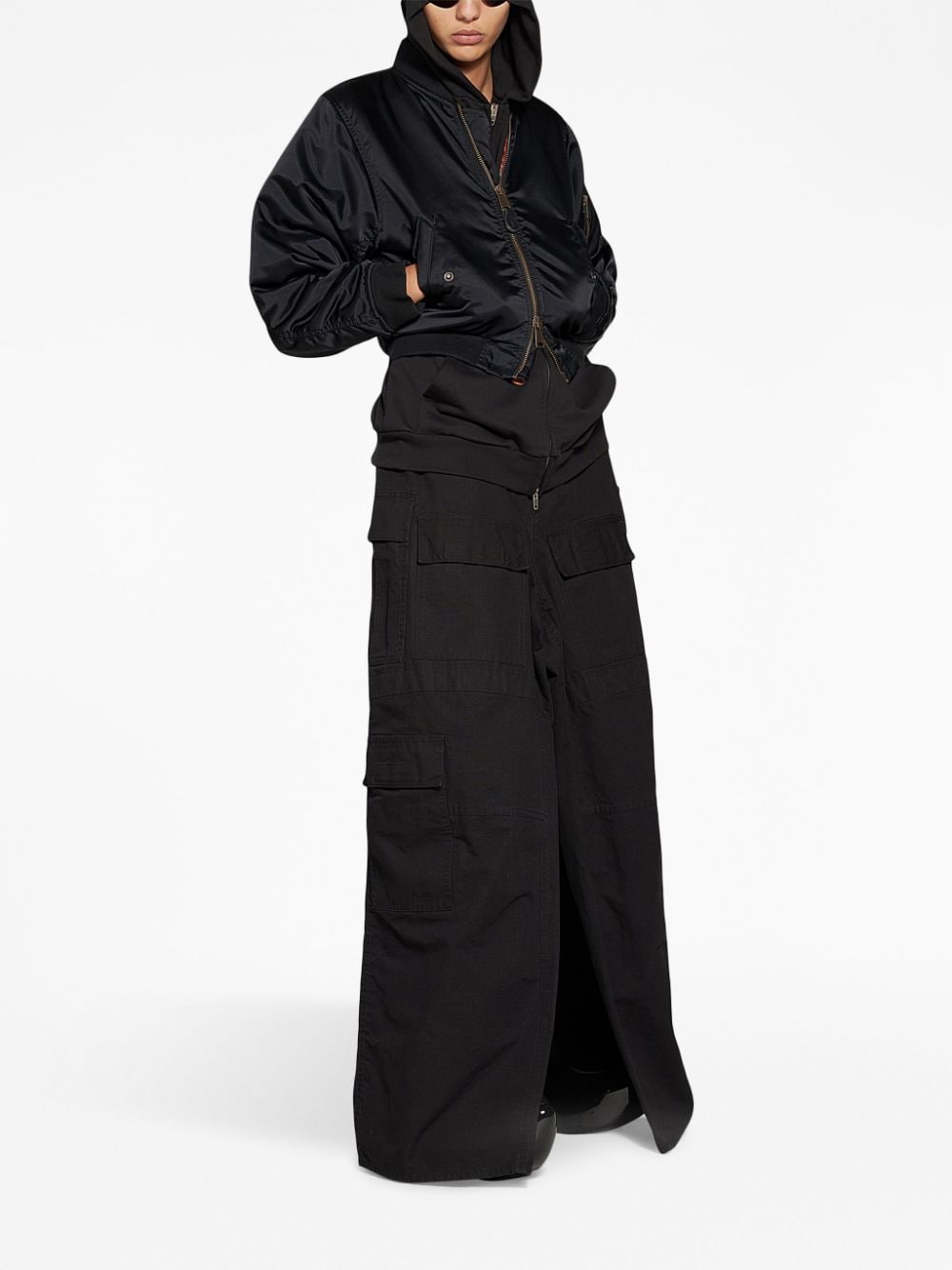 Ba1en*iaga Dupes pleated bomber jacket