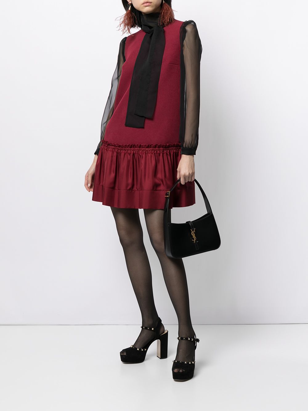 Y51 Replica Sa1nt Lau*nt 5A7 logo-plaque shoulder bag