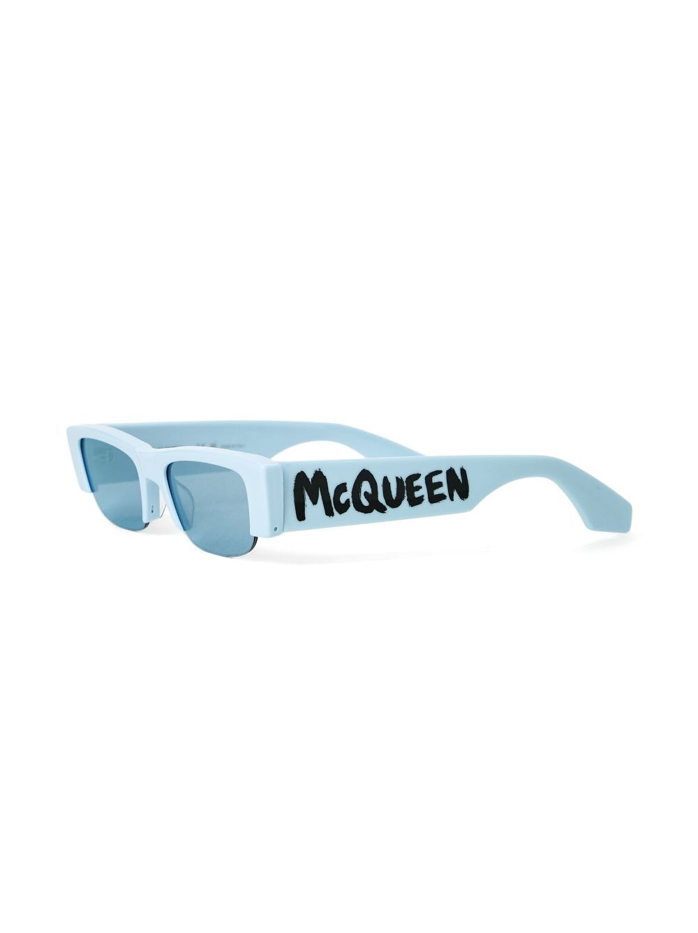 A1exa*der Mcqv*en Dupes Eyewear Graffiti rectangle-frame sunglass replicas