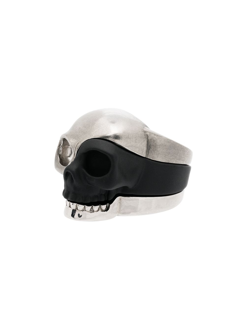 A1exa*der Mcqv*en Dupes three-piece Skull motif ring