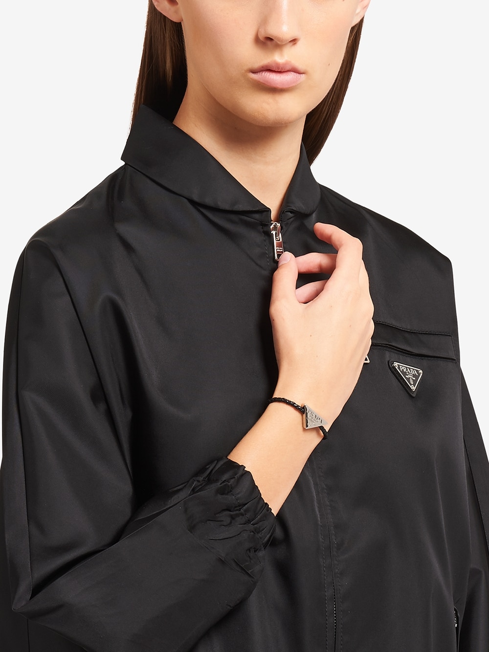 Replica Pra*as triangle-logo woven bracelet