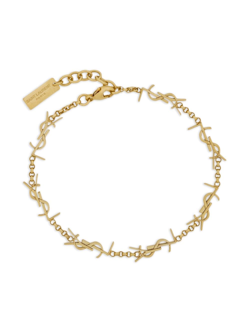 Y51 Replica Sa1nt Lau*nt logo-plaque chain bracelet