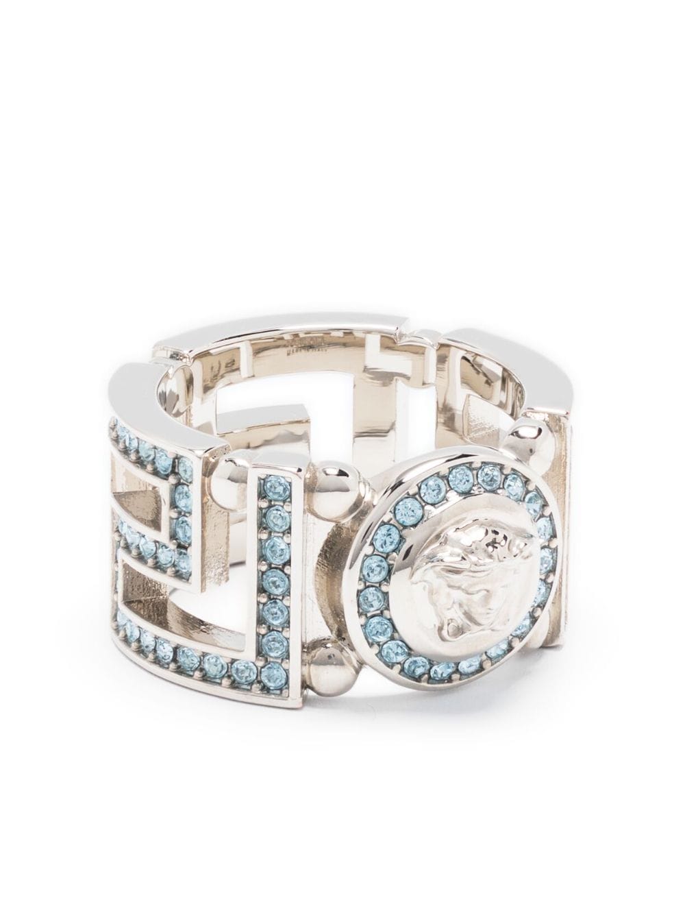 Versace Medusa Greca crystal-embellished ring