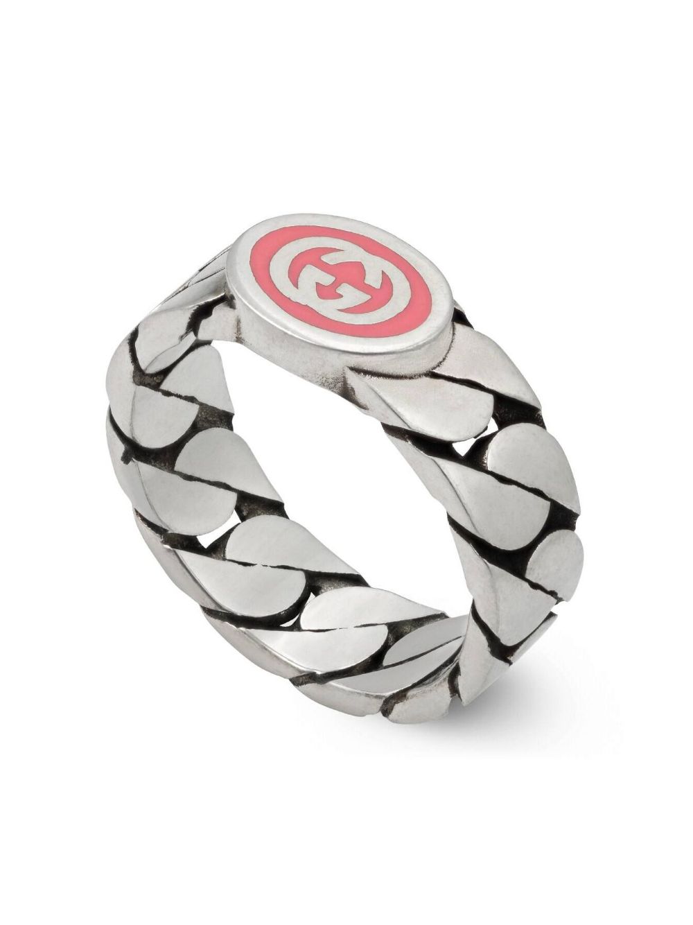 Gvc*1 Replica Interlocking G enamel-detail ring