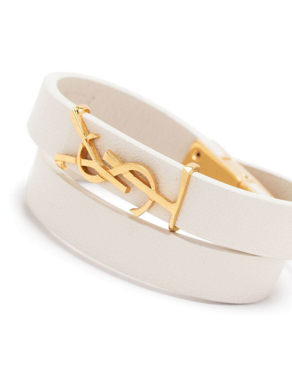 Y51 Replica Sa1nt Lau*nt Y51 logo-plaque leather bracelet
