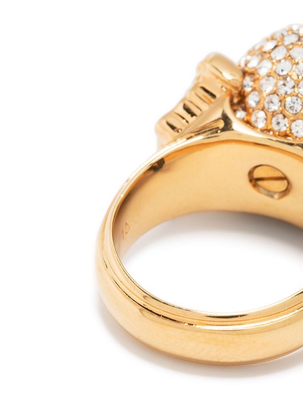 Versace crystal-embellished ring