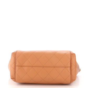 Ch**el CC Open Shopping Tote Stitched Leather Large