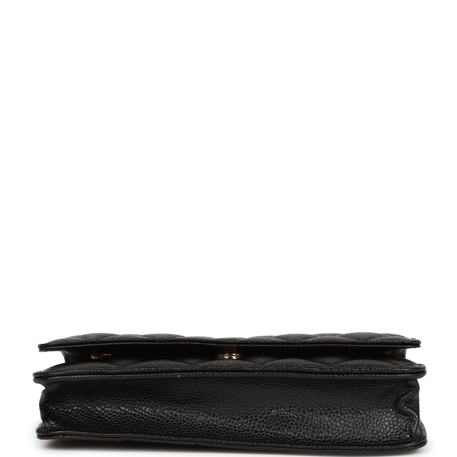 Ch**el Wallet on Chain WOC Black Caviar Gold Hardware