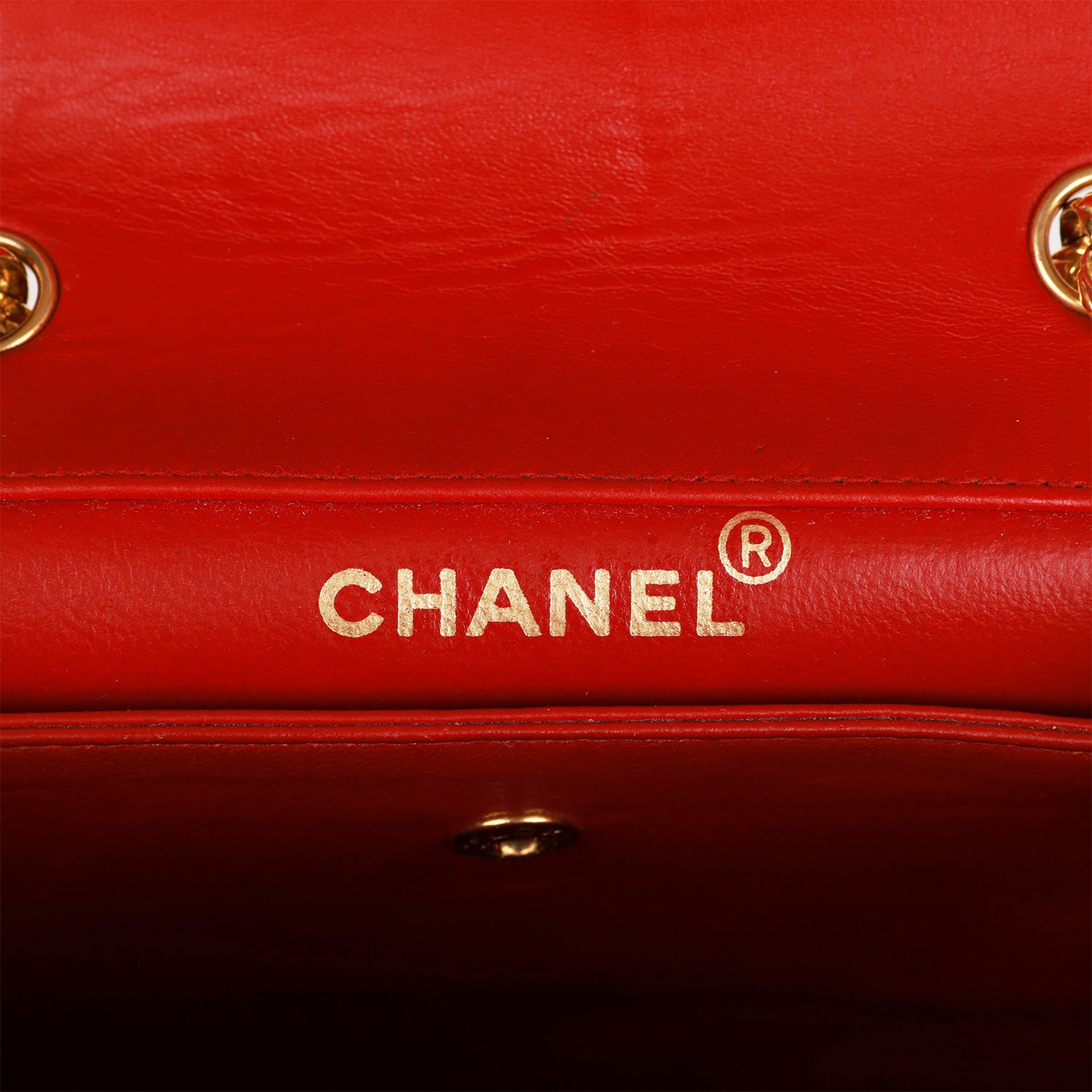 Ch**el Trapeze Flap Bag Red Lambskin Gold Hardware