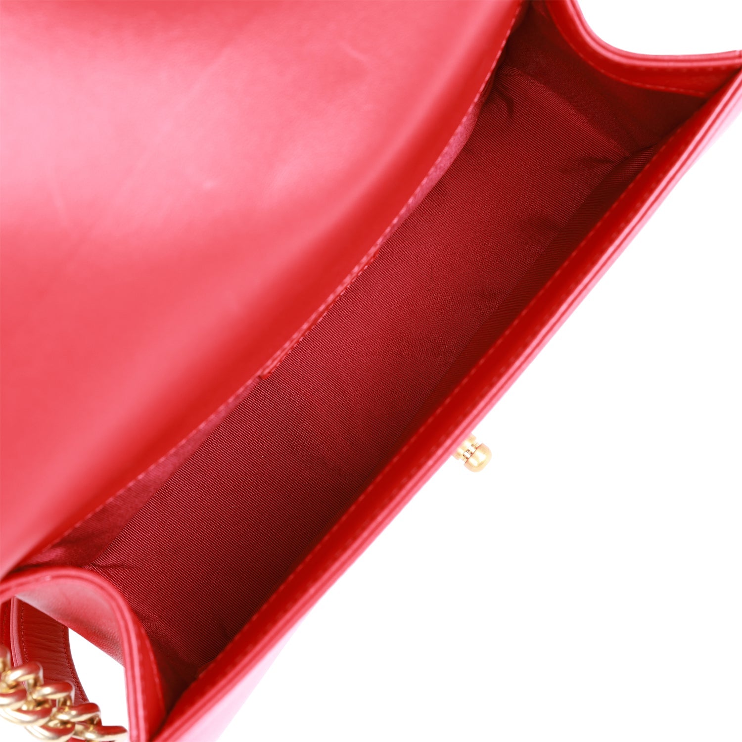 Medium Boy Bag Red Lambskin Antique Gold Hardware