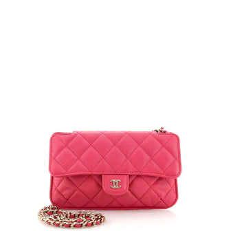 Ch**el Foldable Tote Bag with Chain Quilted Caviar with Printed Nylon