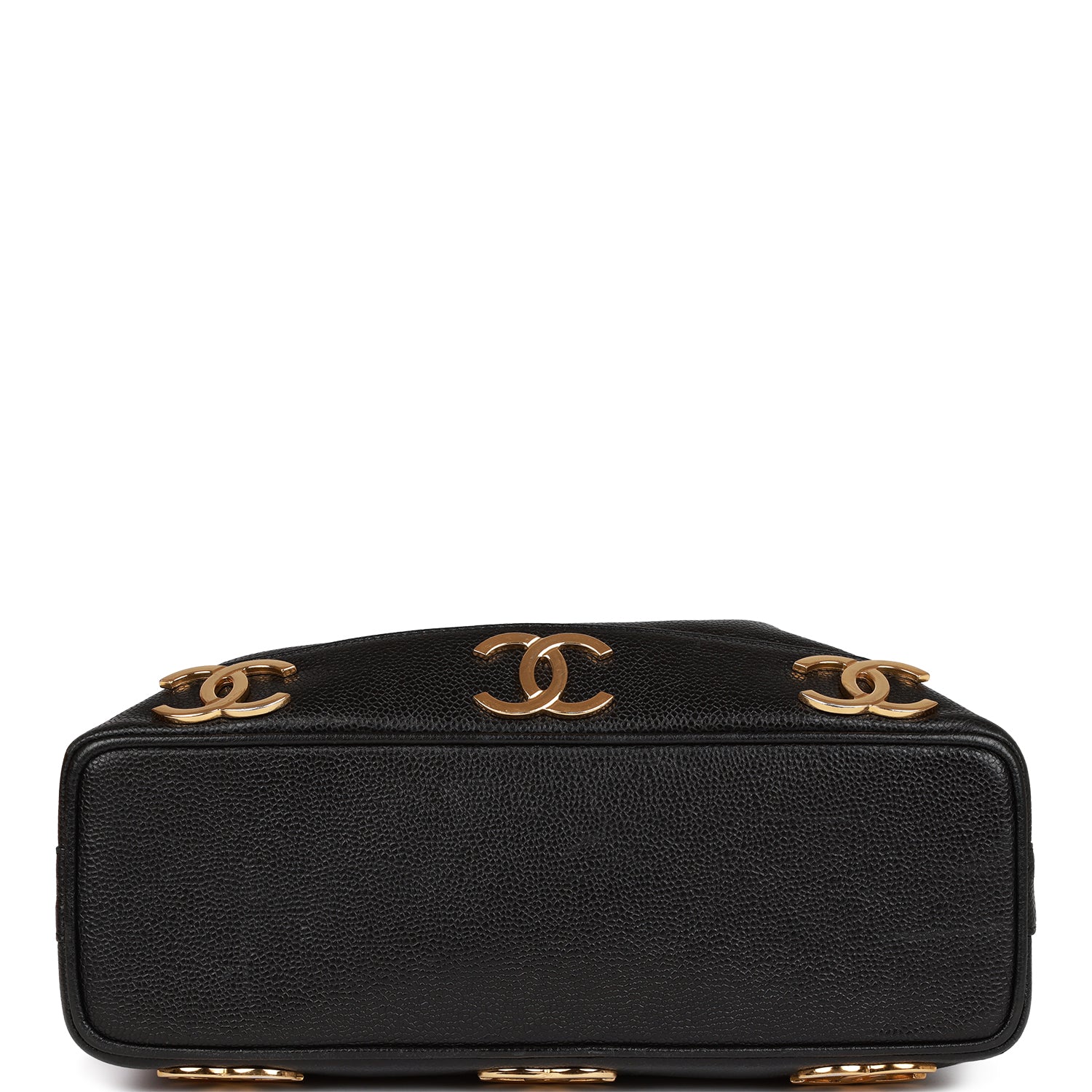 CC Bucket Bag Black Caviar Gold Hardware