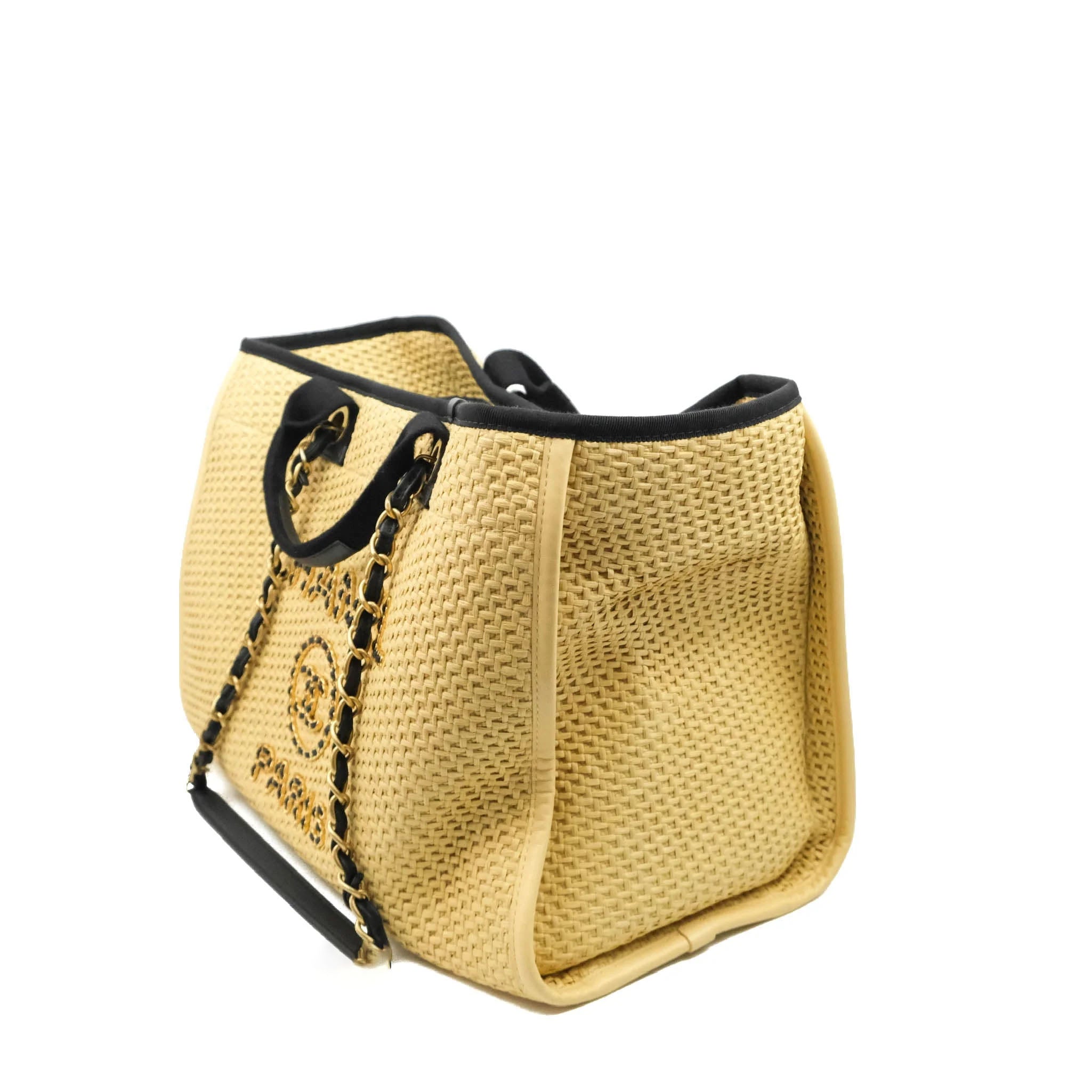 Large Deauville Tote Woven Chain Leather Logo 21S