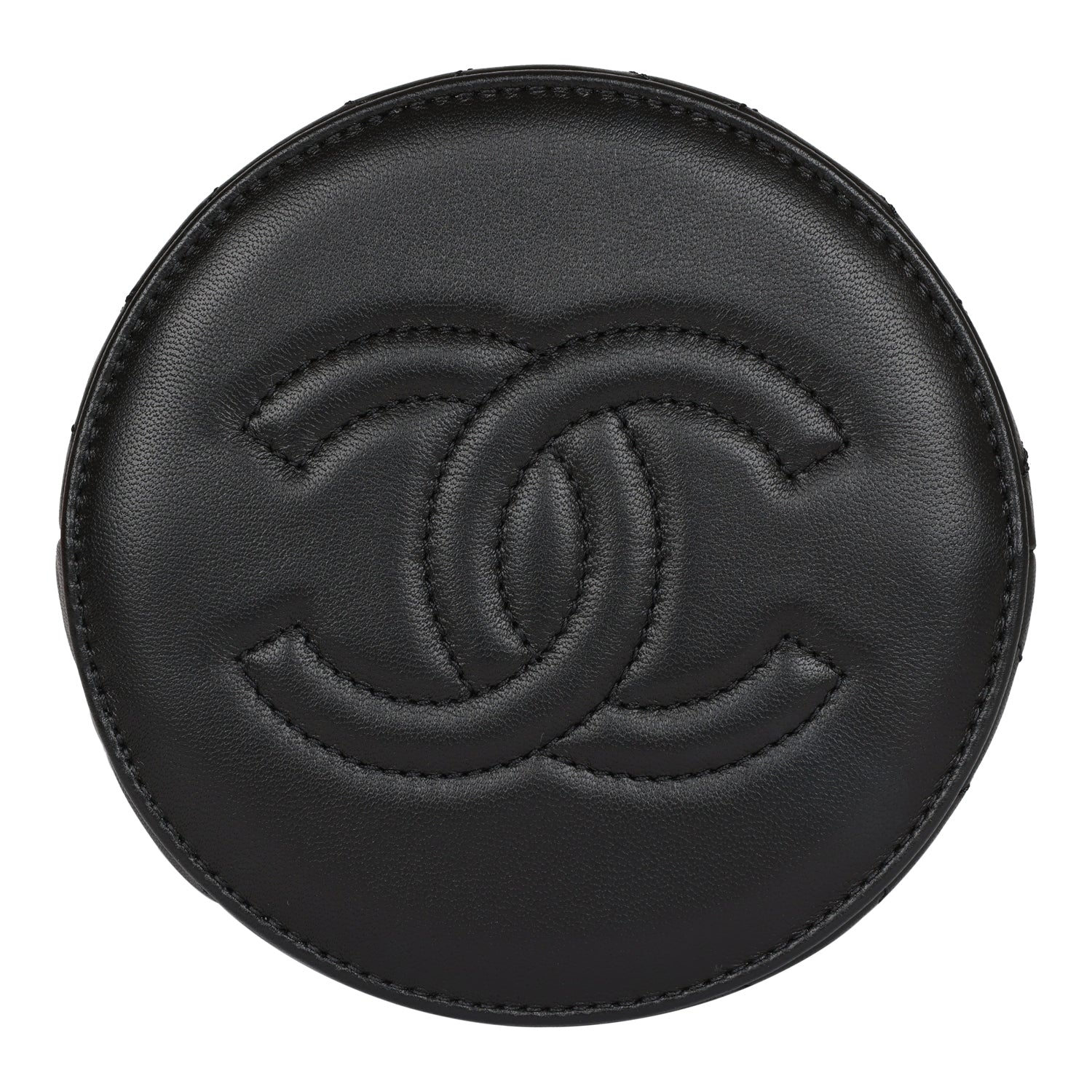 Mini Bucket Bag Black Lambskin Silver Hardware