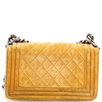 Ch**el Boy Flap Bag Quilted Velvet Small