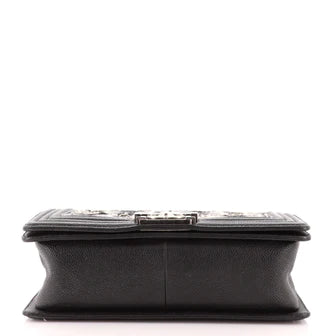 Ch**el Boy Flap Bag Quilted Tweed with Caviar Old Medium