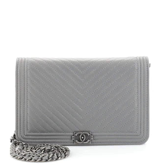 Ch**el Boy Wallet on Chain Chevron Calfskin