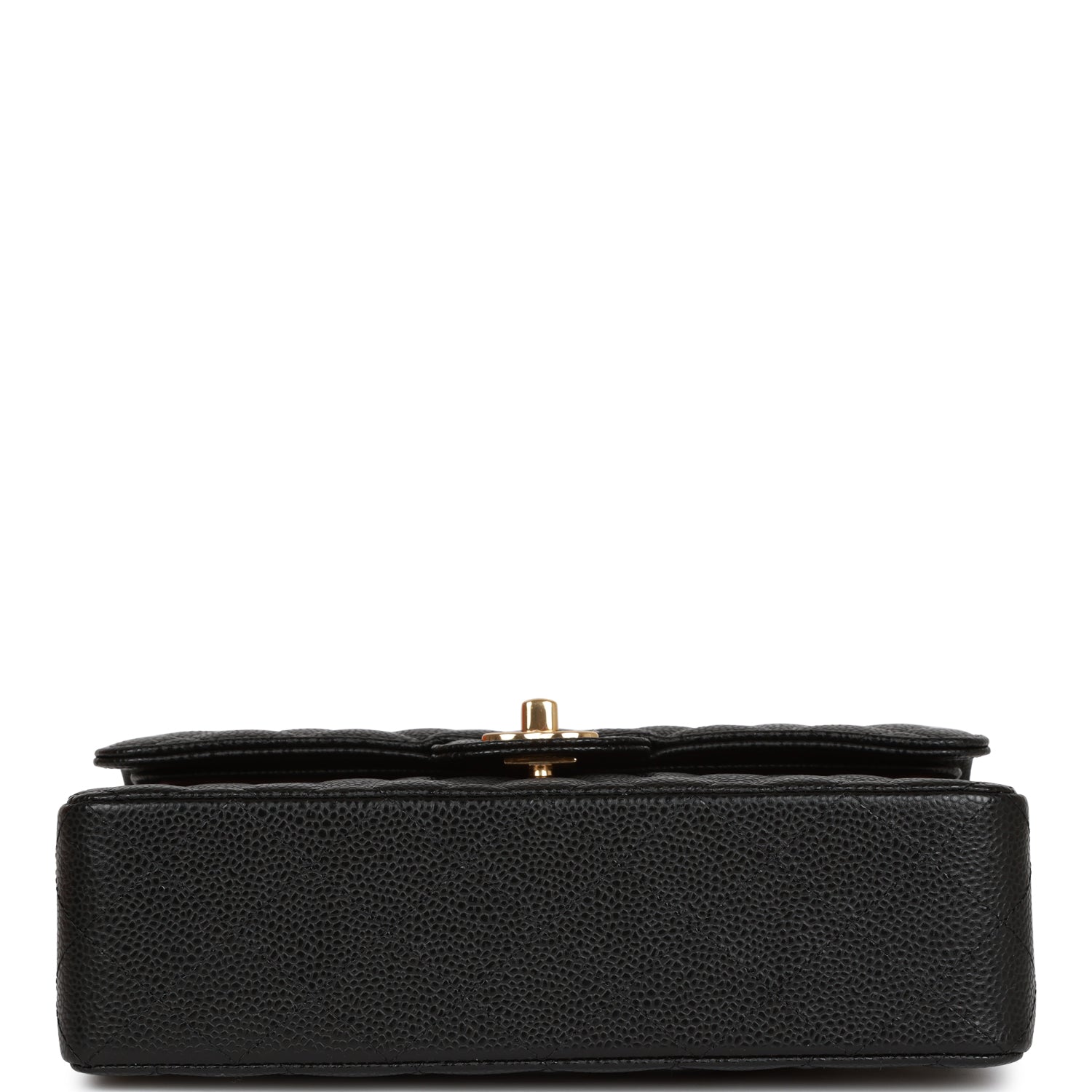 Small Classic Double Flap Black Caviar Gold Hardware