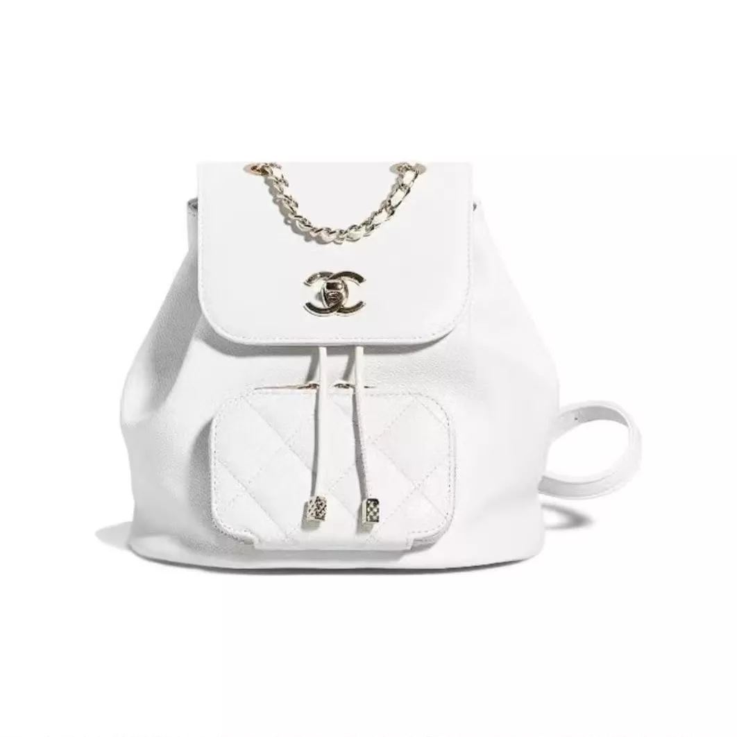 [2022 Fall/Winter New Item] Ch**el Ch**el Metallic Logo Logo Drawcord Cover Opening and Closing Cowhide Randsel Rucksack Randsel