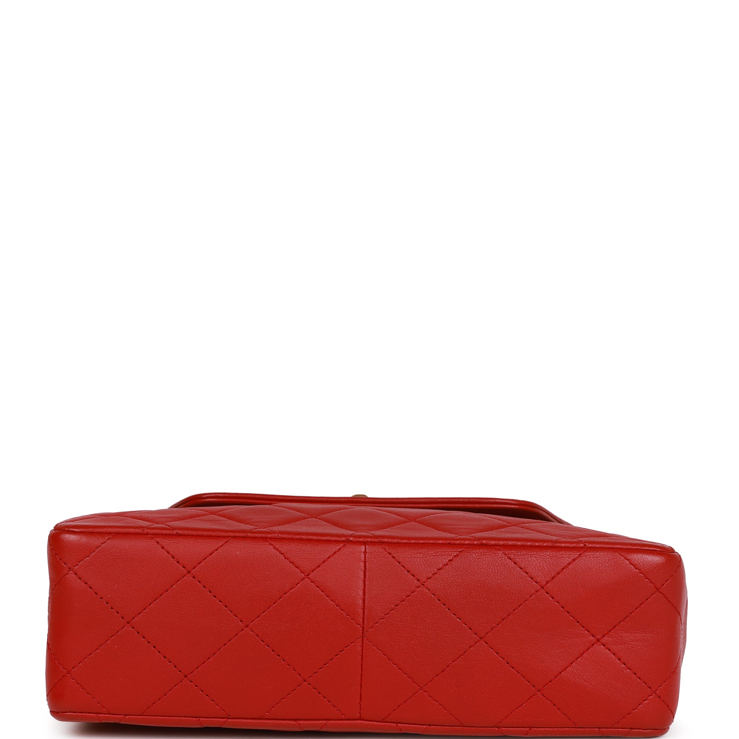 Ch**el Trapeze Flap Bag Red Lambskin Gold Hardware