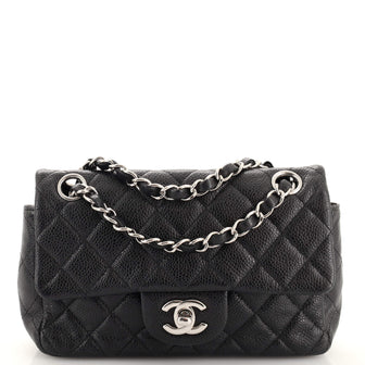 Ch**el Classic Single Flap Bag Quilted Caviar Mini