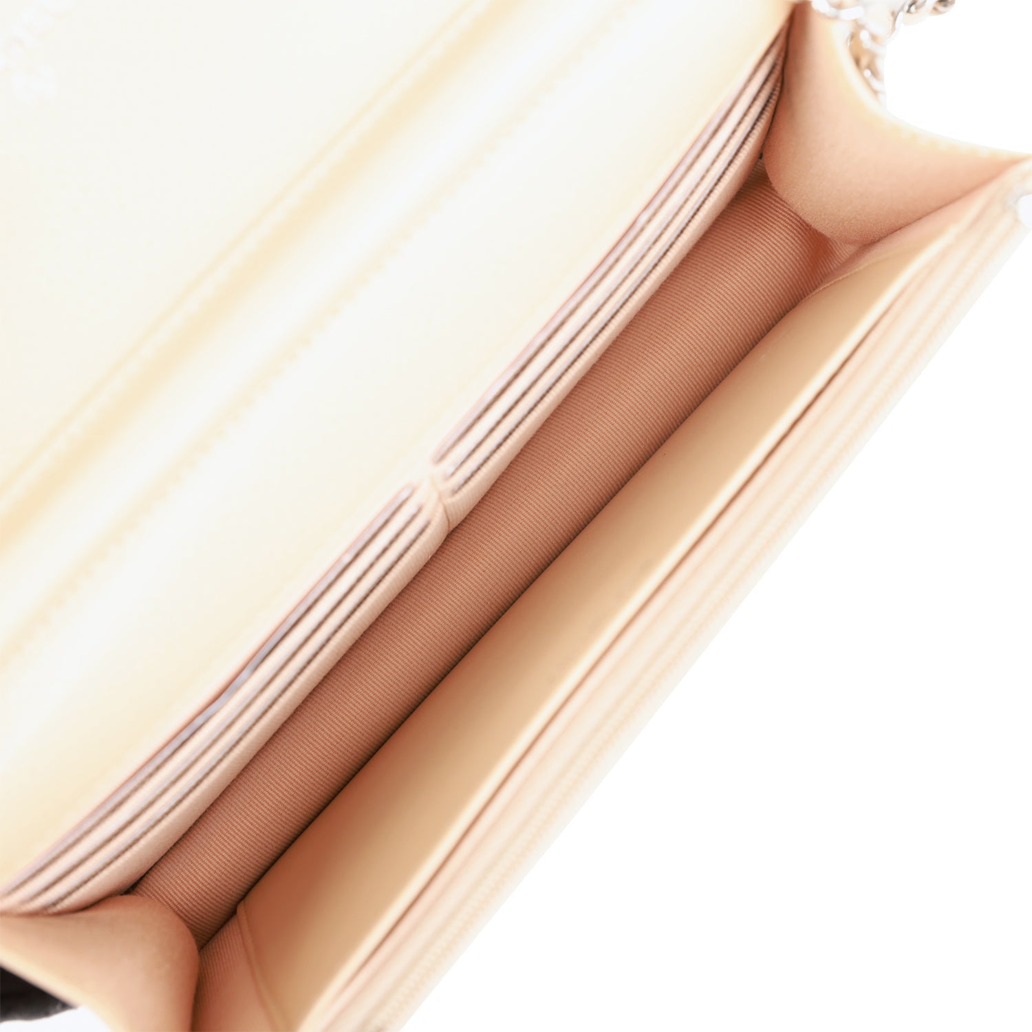 Wallet on Chain WOC Beige Caviar Silver Hardware