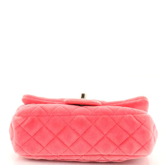 Ch**el Pearl Crush Flap Bag Quilted Velvet with Crystal Detail Mini