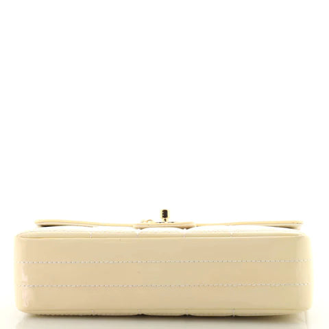 Chocolate Bar Flap Bag Quilted Patent Medium