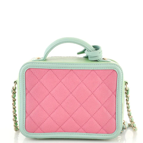 Filigree Vanity Case Quilted Caviar Small