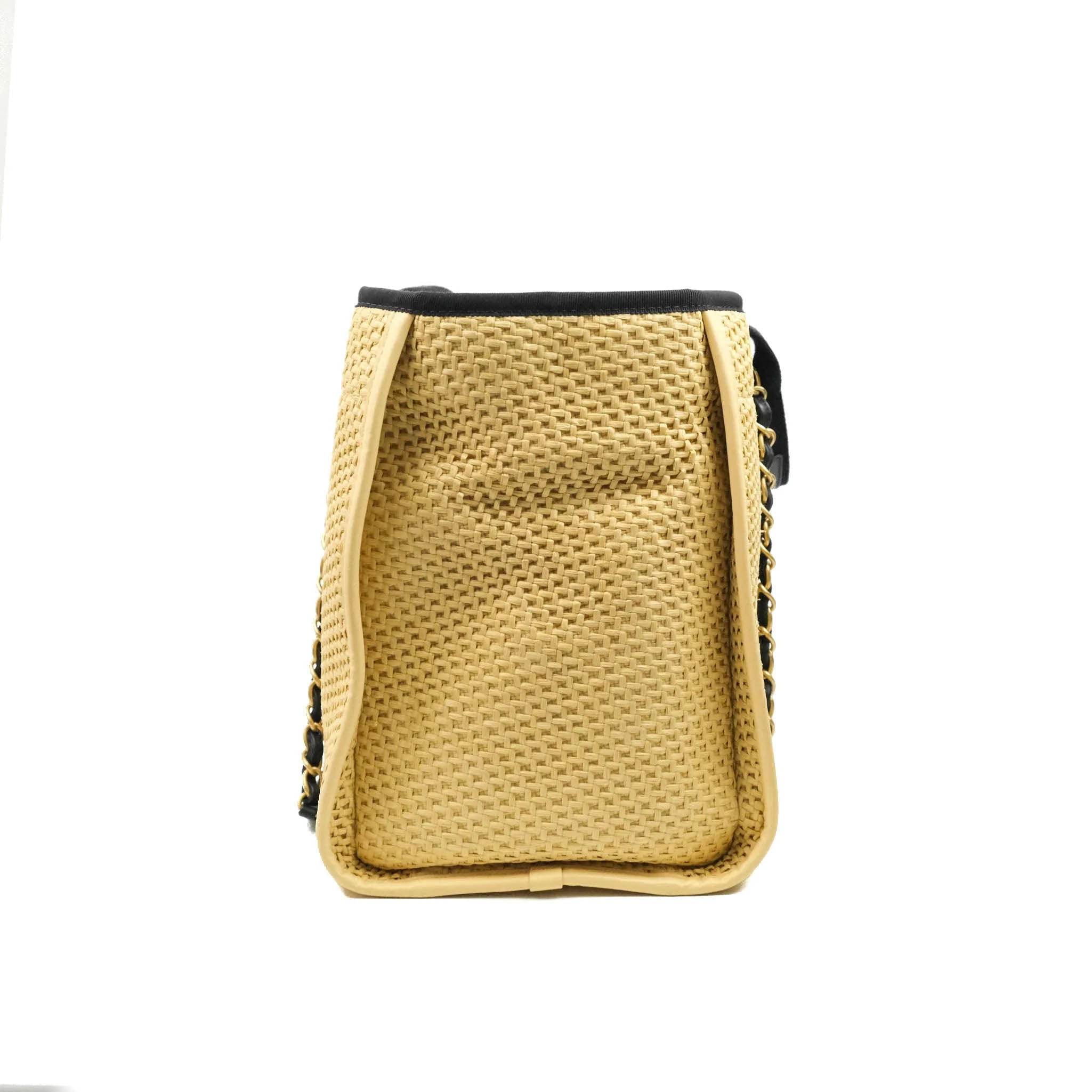 Large Deauville Tote Woven Chain Leather Logo 21S