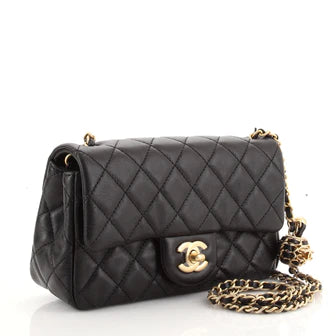 Pearl Crush Flap Bag Quilted Lambskin Mini