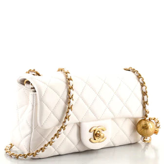 Ch**el Pearl Crush Flap Bag Quilted Lambskin Mini