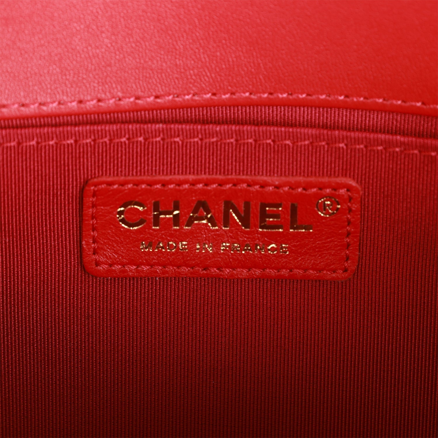 Medium Boy Bag Red Lambskin Antique Gold Hardware