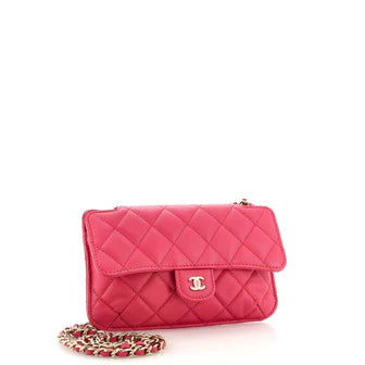 Ch**el Foldable Tote Bag with Chain Quilted Caviar with Printed Nylon