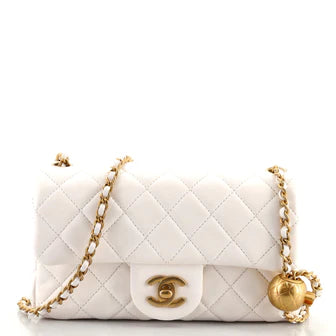 Ch**el Pearl Crush Flap Bag Quilted Lambskin Mini