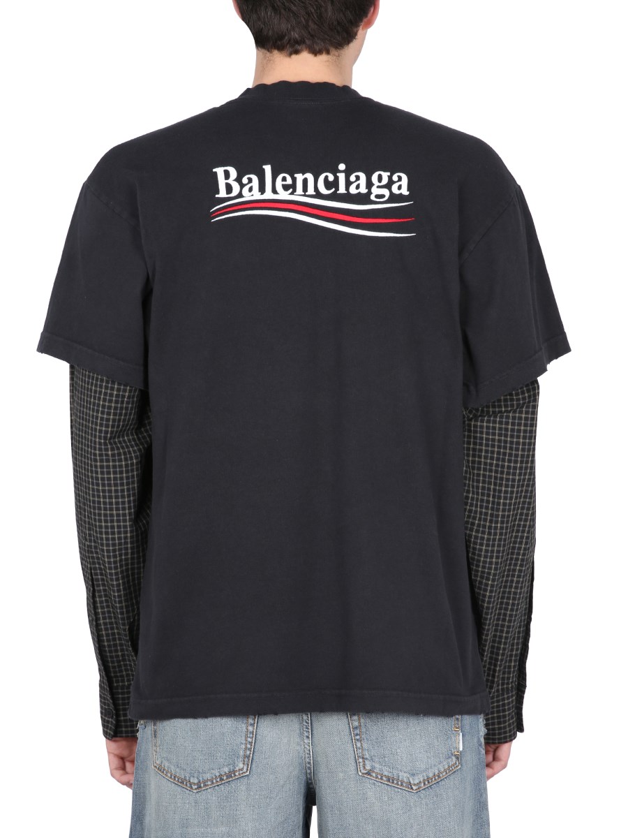 Ba1en*iaga LAYERED POLITICAL CAMPAIGN OVERSIZE T-SHIRT