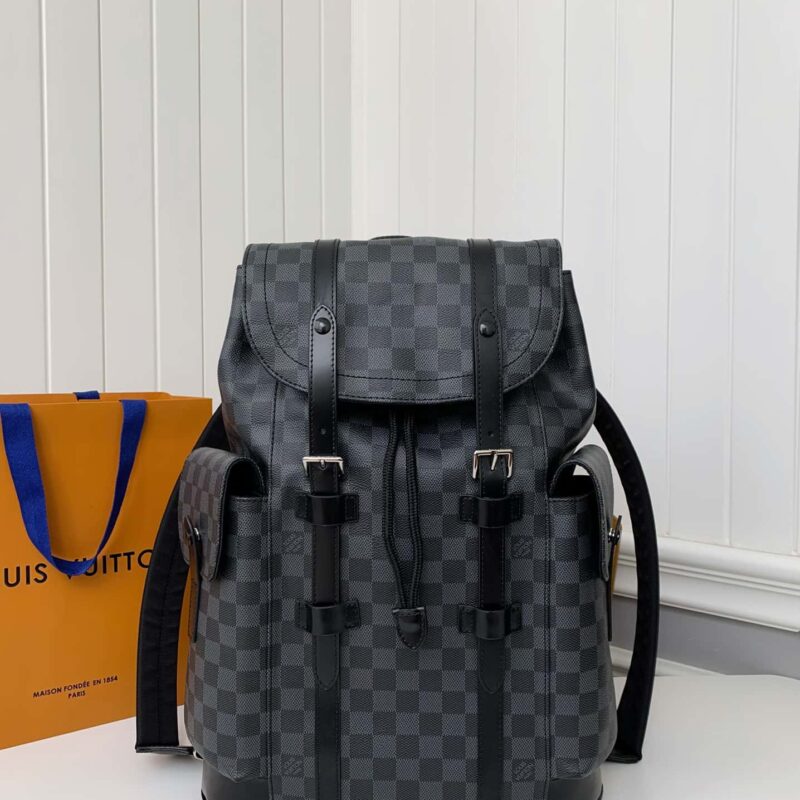 L0vis Vvtt0n LV Christopher Black Check Small Backpack