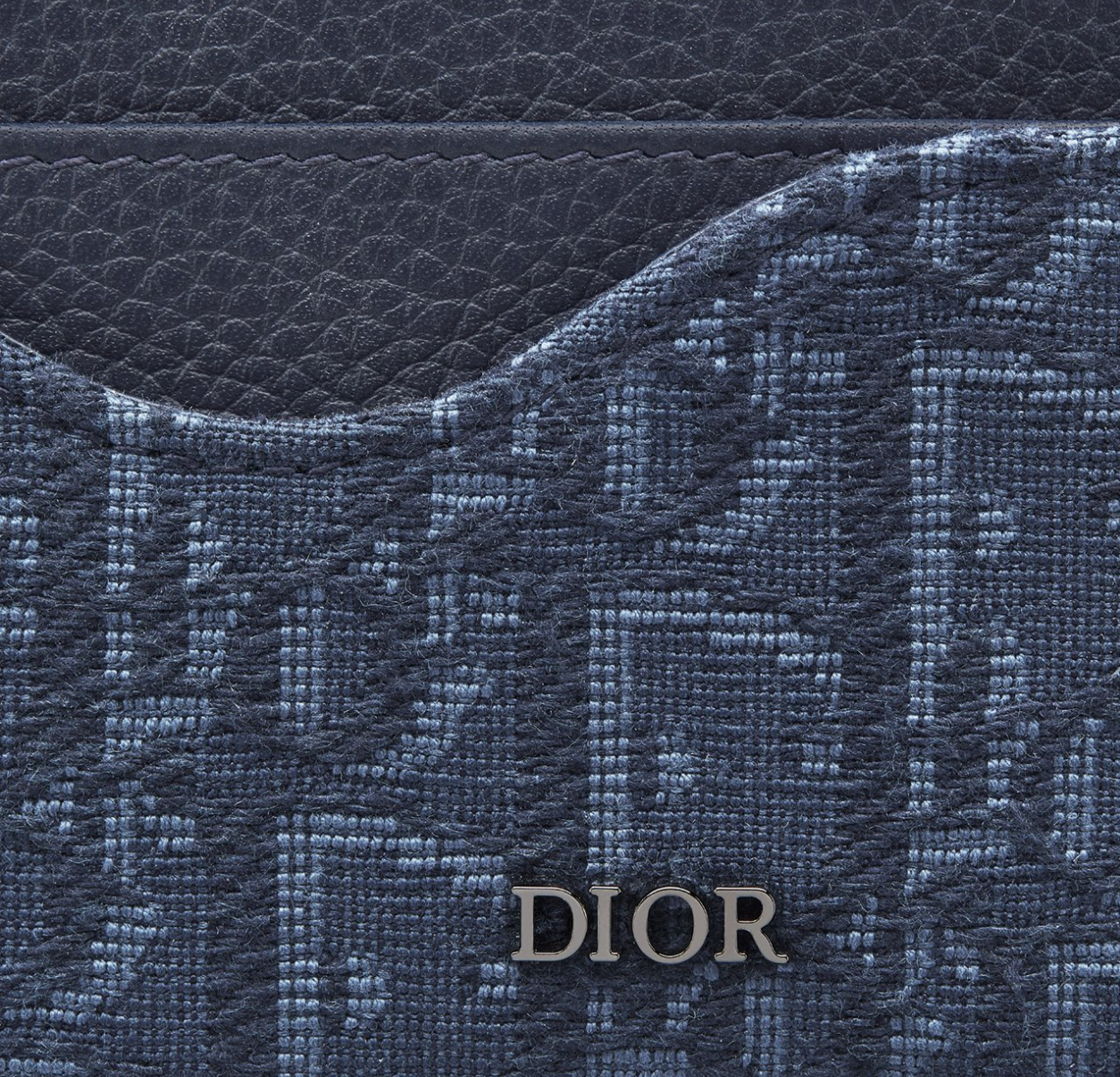Saddle Card Holder Navy Blue D10r Oblique Jacquard