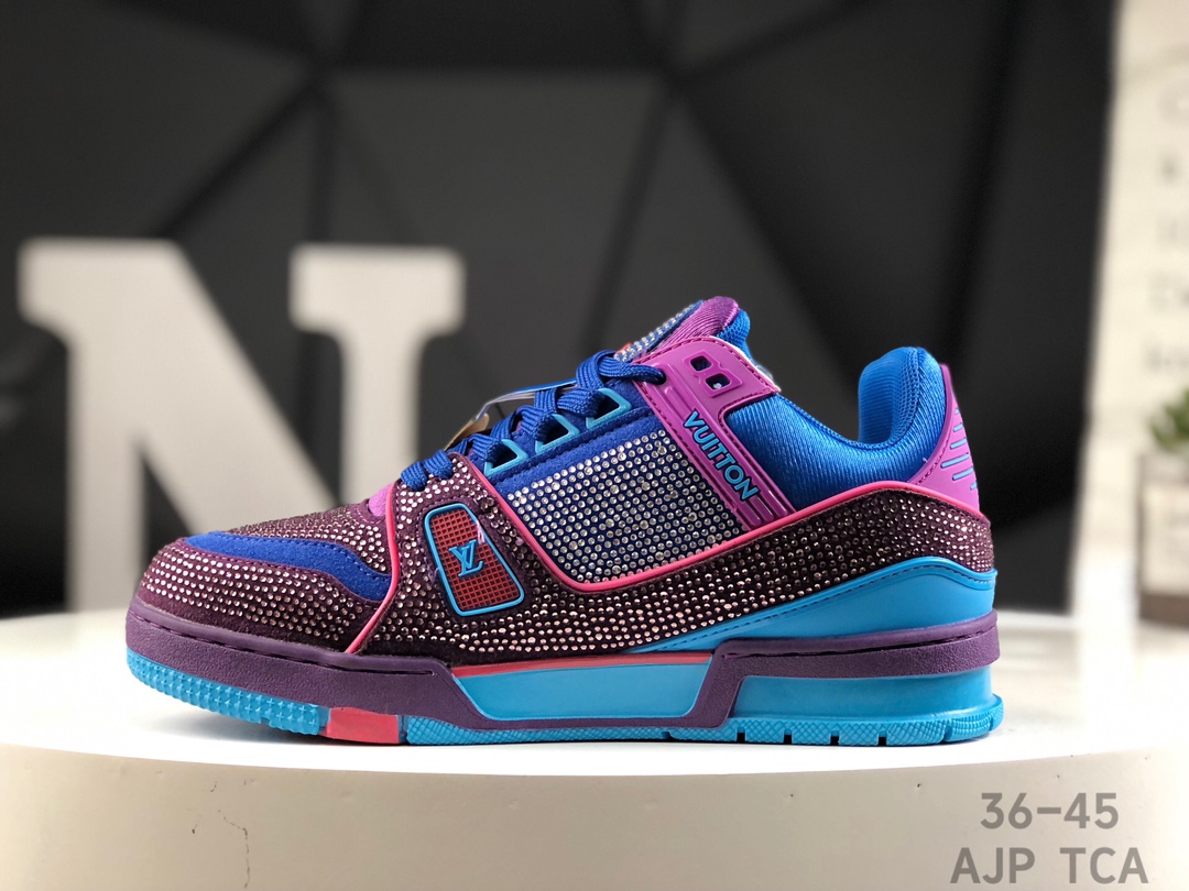 L0vis Vvtt0n Trainer Crystal Embellished Sneakers Replica