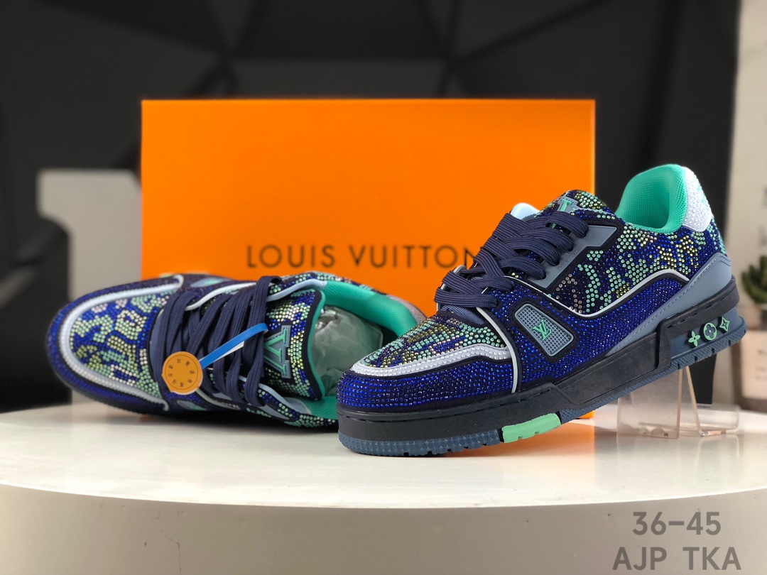 L0vis Vvtt0n Trainer Crystal Embellished Sneakers Replica