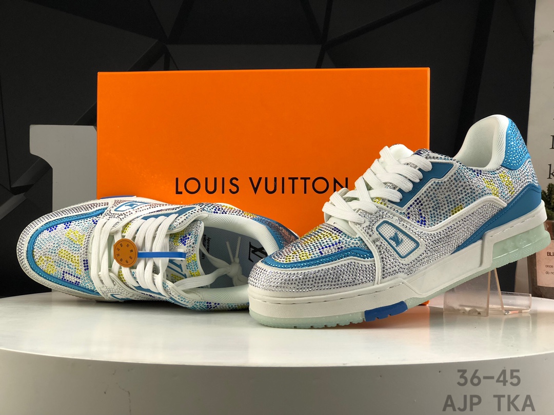 L0vis Vvtt0n Trainer Crystal Embellished Sneakers Replica