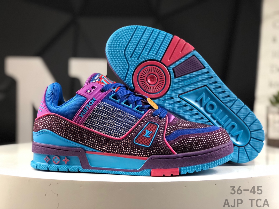 L0vis Vvtt0n Trainer Crystal Embellished Sneakers Replica