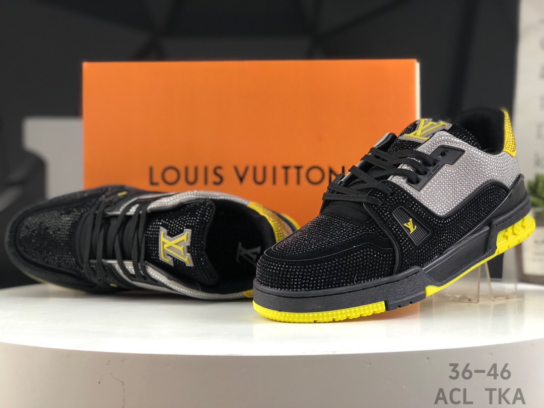 L0vis Vvtt0n Trainer Crystal Embellished Sneakers Replica