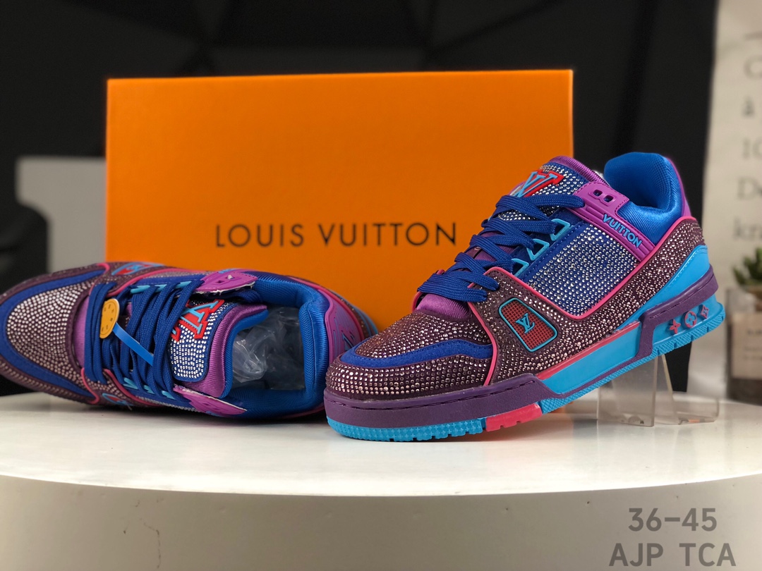 L0vis Vvtt0n Trainer Crystal Embellished Sneakers Replica