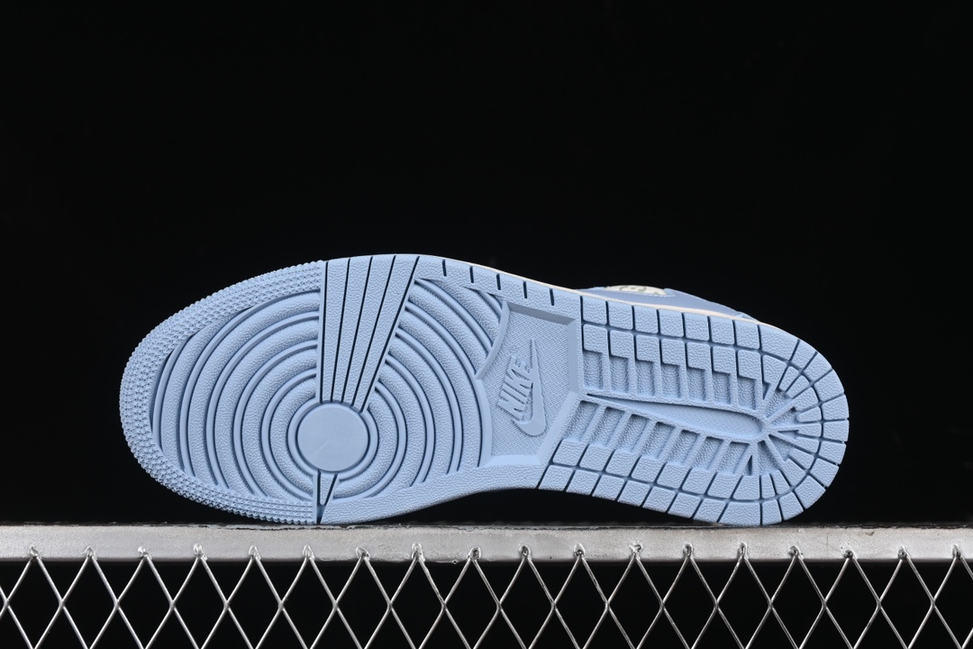 Travis Scott x Fragment Design x Air Jordan 1 Low OG SP printed university blue low-top cultural casual sneakers