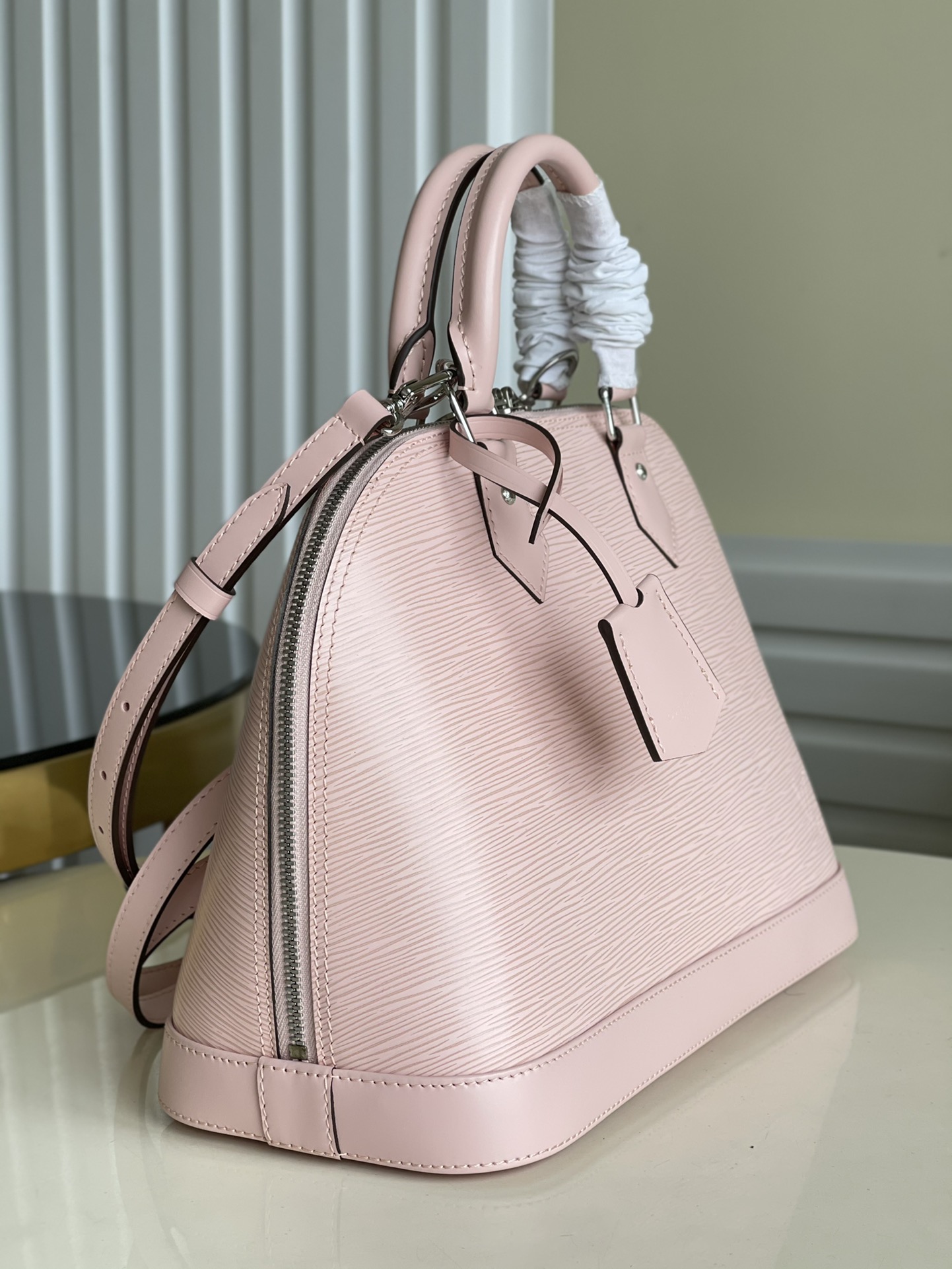 Top original M40862 pink ALMA small handbag rep