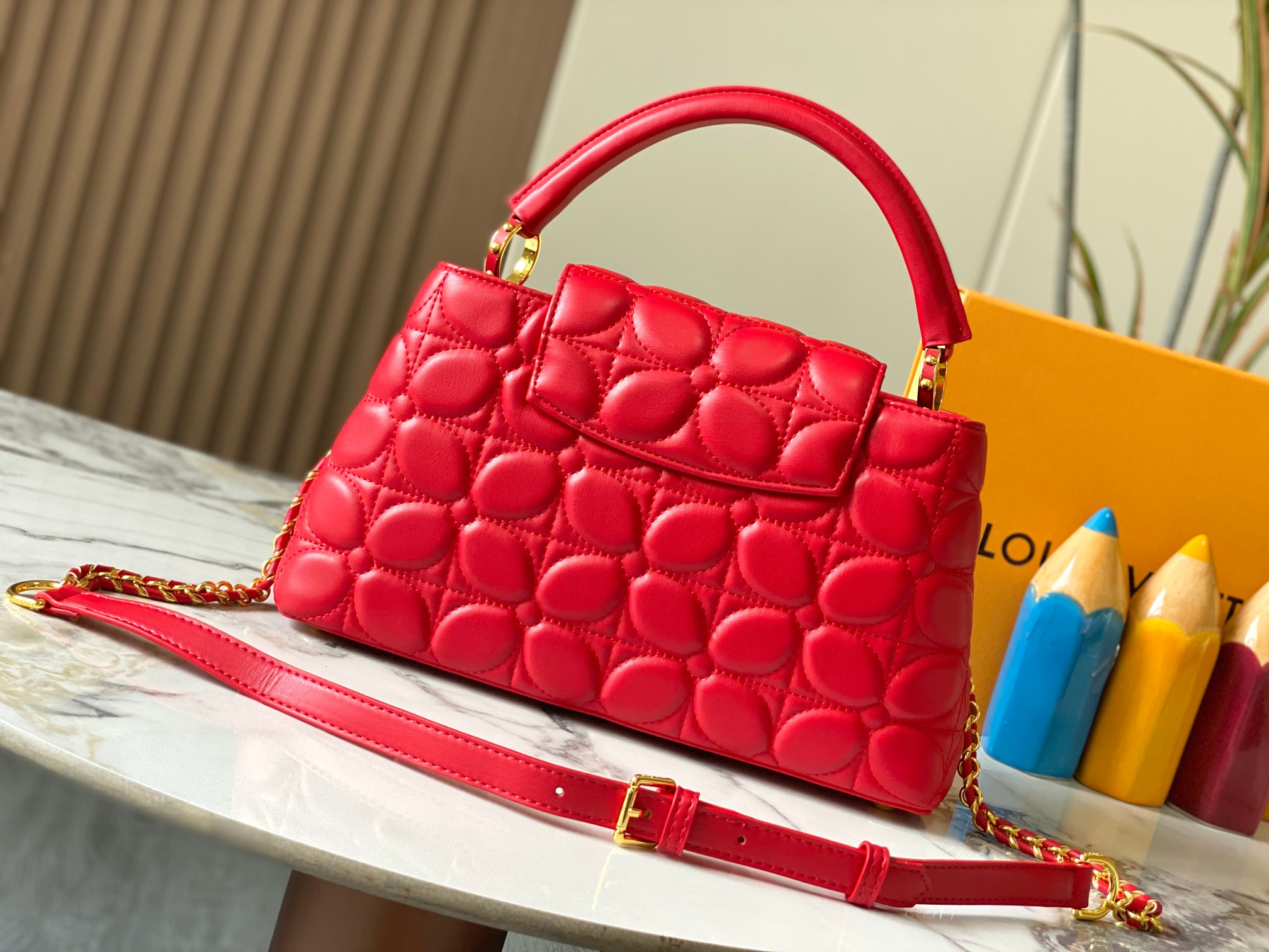 L0vis Vvtt0n Monogram Red Handbag Replica