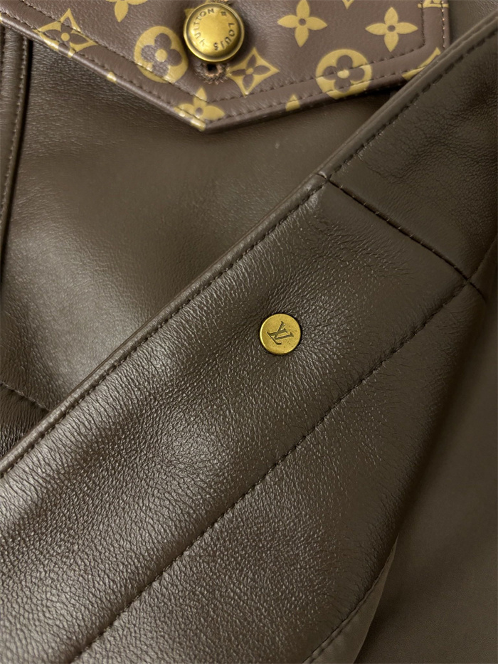 2024fw LV Leather Jacket Top Version