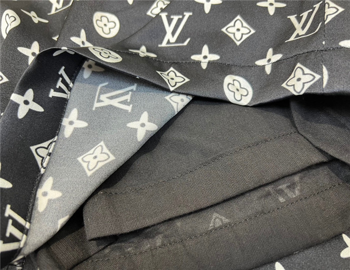 2023fw LV Silk Shirt Shorts Top Version
